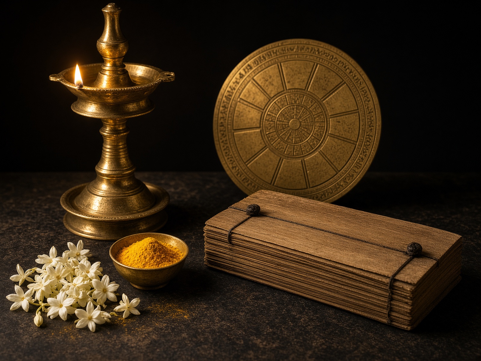 பித்தளை விளக்கும் ராசி சக்கரமும்