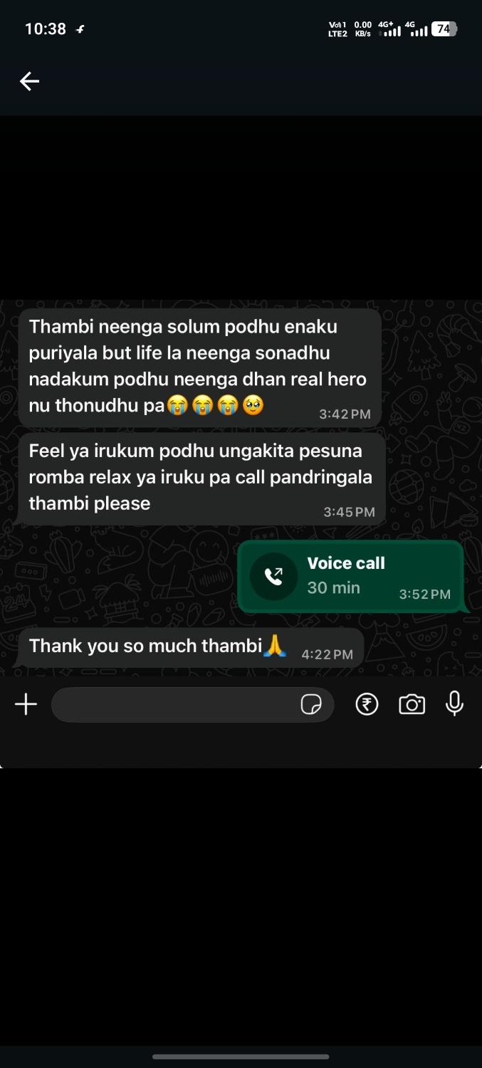 Life turned around WhatsApp result