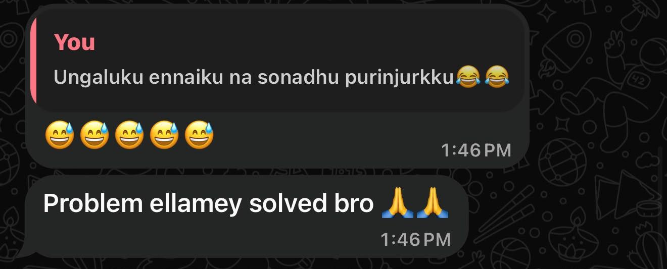 Problem solved WhatsApp result