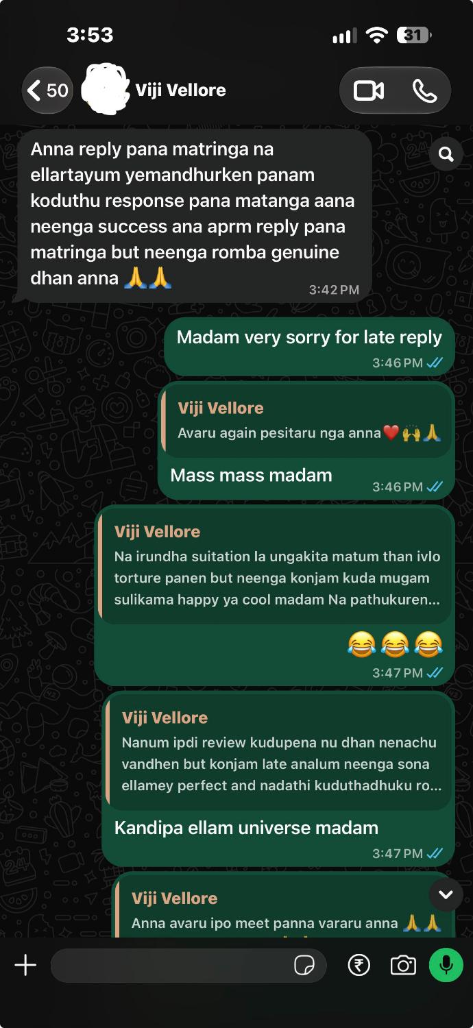 Viji Vellore WhatsApp result